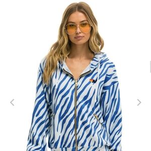 Aviator Nation TIGER RELAXED ZIP HOODIE WITH POCKETS - Retails at $189 + $13Ship